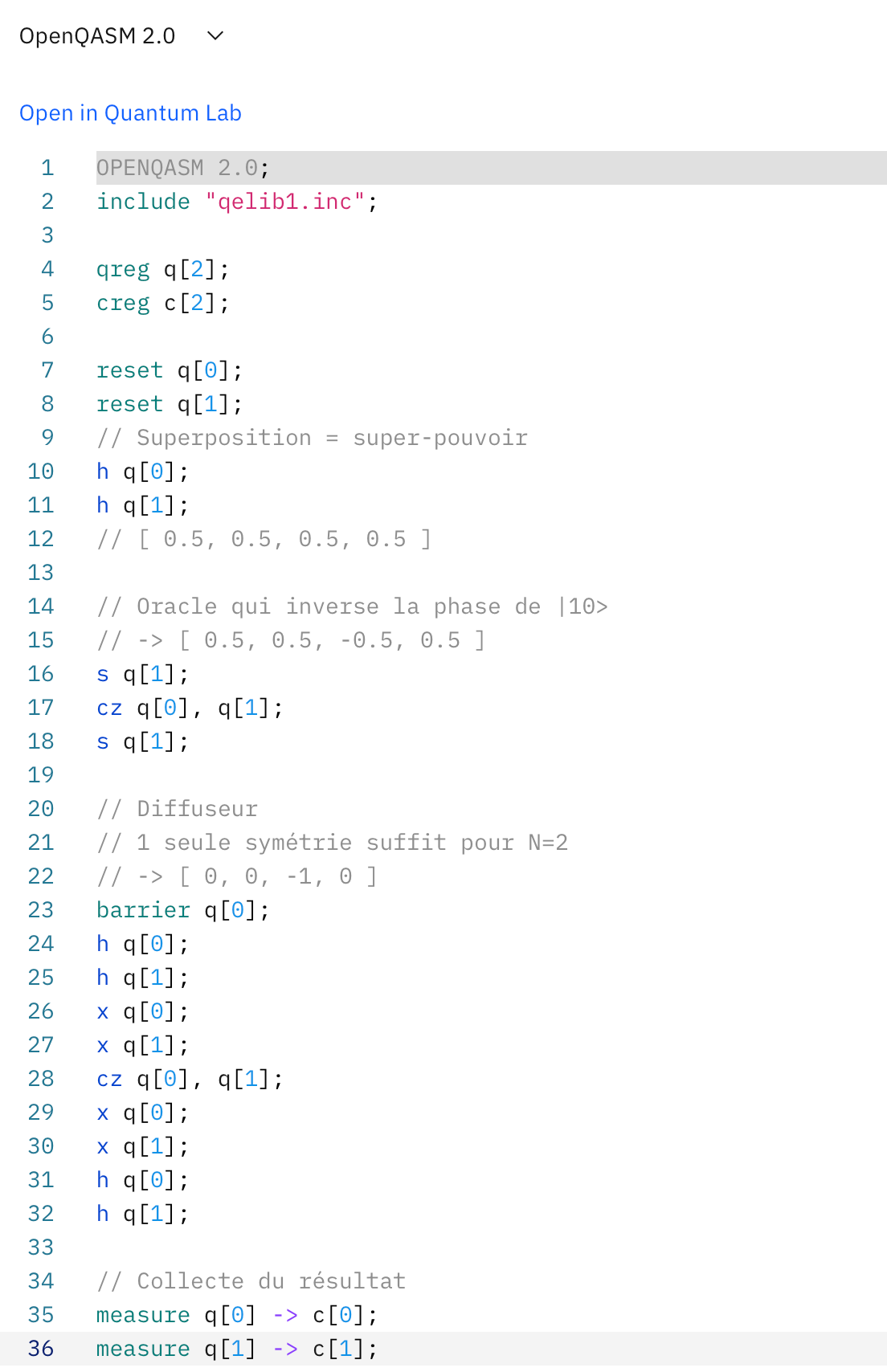 Mon premier code sur un ordinateur quantique